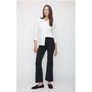 Kit and Ace Serenity Flared High Rice Pull On Pants Front Seam Black Women's L